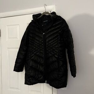 Lands' End Black Quilted Puffer Coat